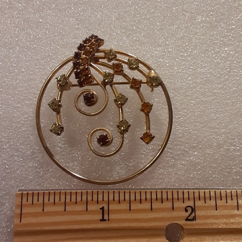 Multi Colored Rhinestone Brooch - image 2